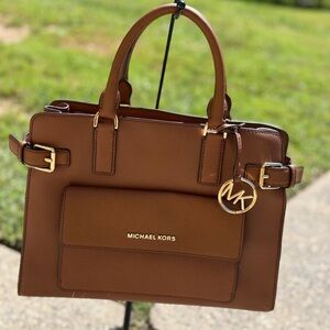 Michael Kors Tan Georgia‎ Saffiano Satchel Bag